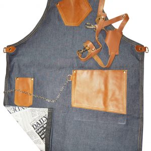 Delantal jean oscuro 3 bolsillos - Estilo periódico