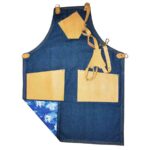 delantal jean azul 3 bolsillos