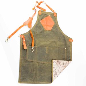 delantal verde oscuro 2 bolsillos