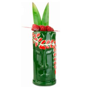 vaso tiki lei verde y rojo