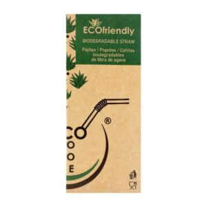 Pajita corta de fibra de agave Ecopopote 160 unidades  15cm