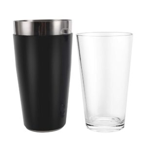 COCTELERA BOSTON VINILO NEGRA CON VASO CRISTAL