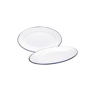 PLATO OVALADO 25CM HIERRO ESMALTADO BLANCO